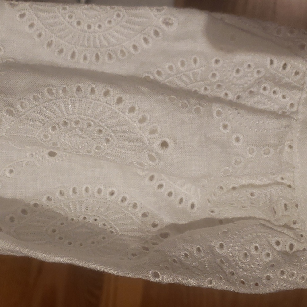 Nwt Elie Tahari medium 100% linnen shirt with buttons Delicate Lace - Picture 10 of 13